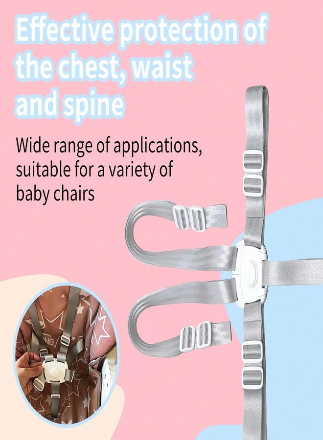 brougetme Universal 5-Point Harness Replacement Straps - Adjustable, Washable Safety Belt Compatible with High Chairs & Strollers, Secure Baby & Toddler Seating - Image 5